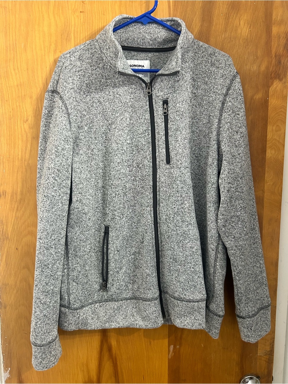 Sonoma Men Grey Soft Zip Up